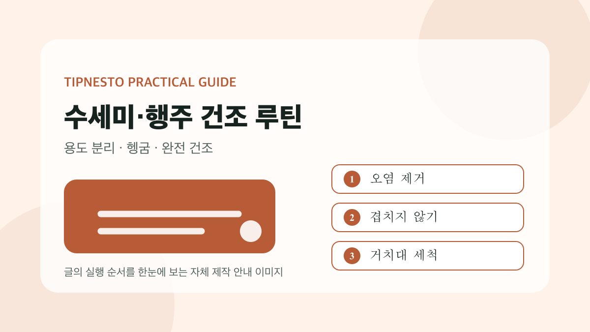 주방 수세미와 행주 세척·건조 루틴