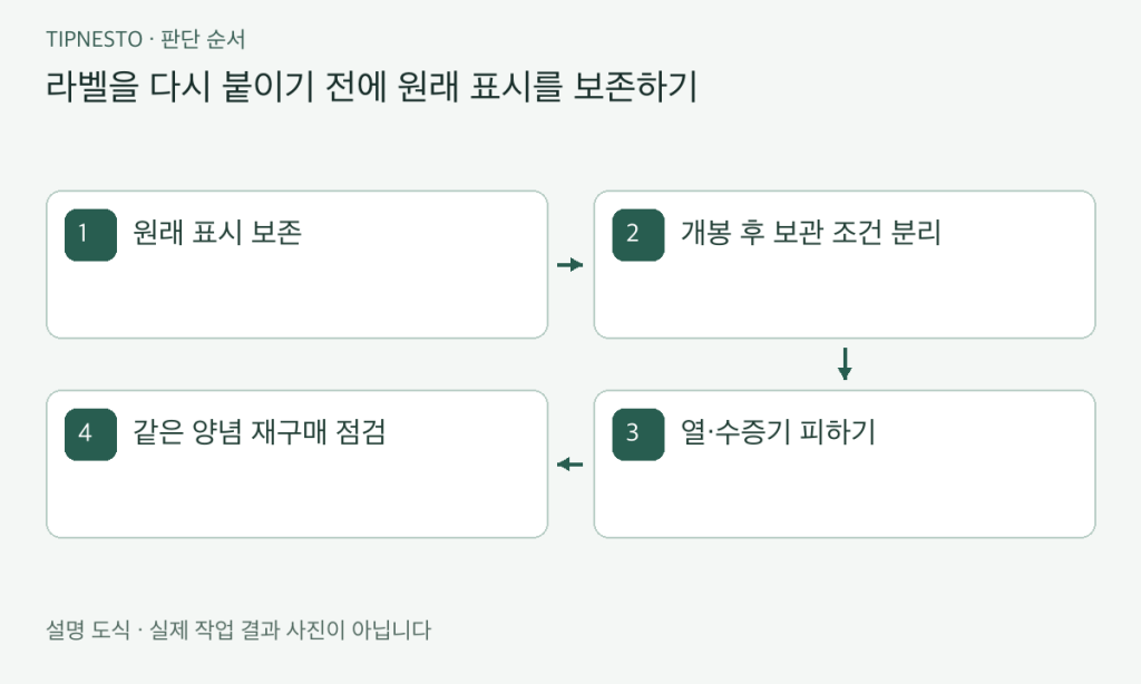 작은 주방 조미료·양념 수납 라벨 기준