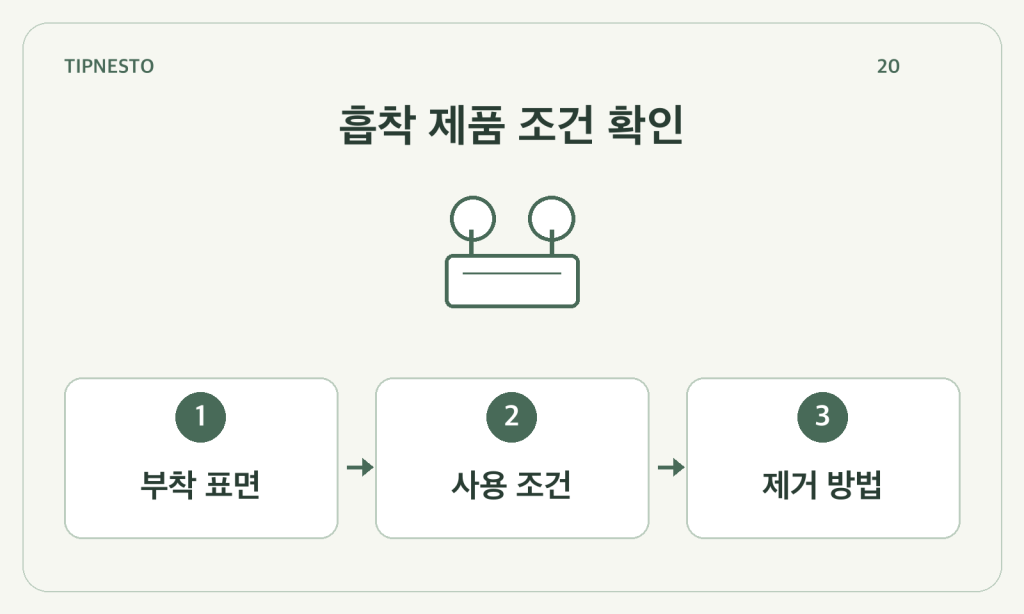 흡착식 욕실용품 설치 전 확인: 표면·줄눈·하중·제거 방법